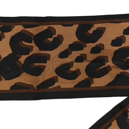 Louis Vuitton Silk Leopard Bandeau Scarf Marron 4 of 4
