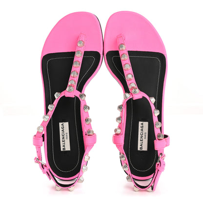 Balenciaga Agneau Arena Cagole Flat Thong Sandals 36.5 Rose Fluo 2 of 11