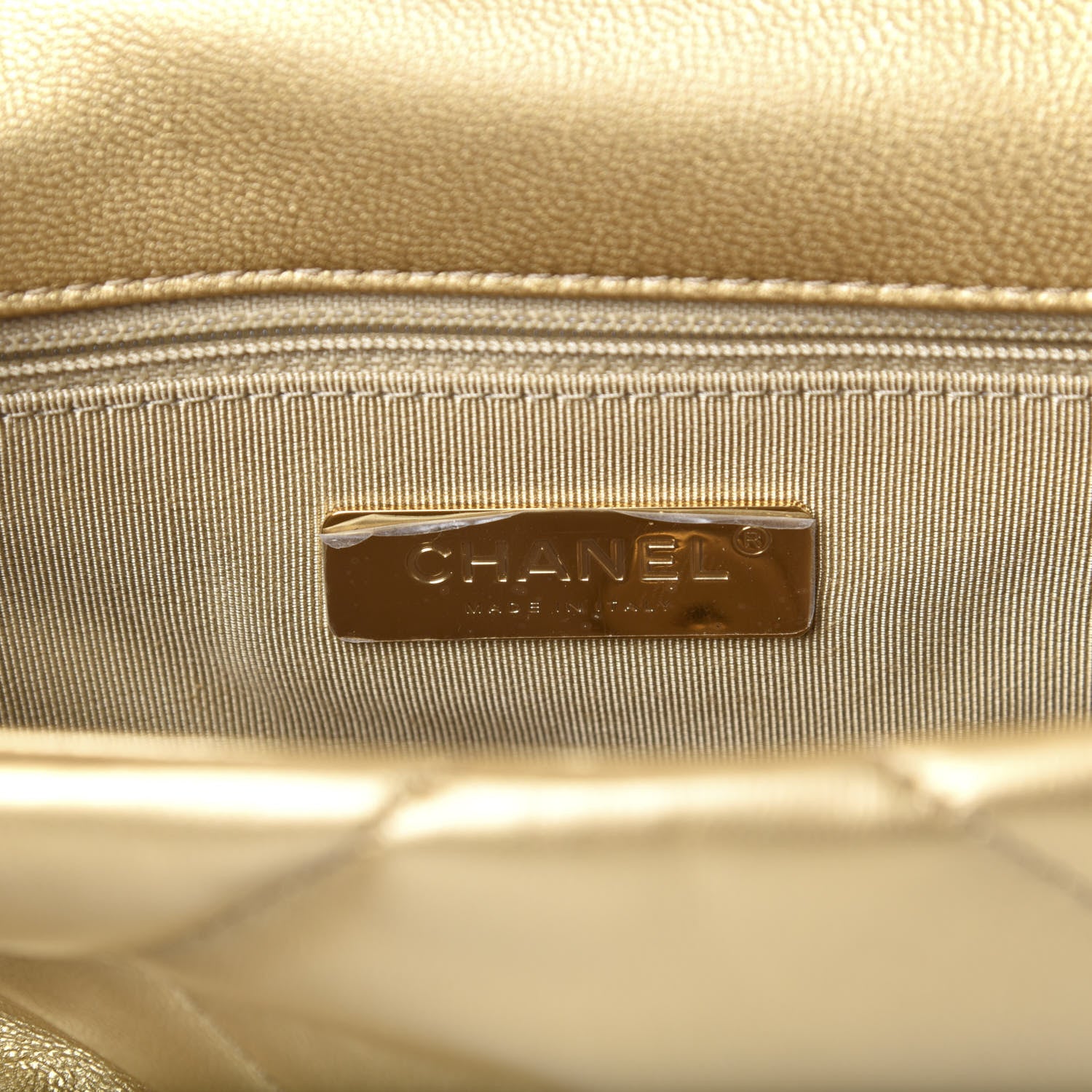 Chanel Metallic Goatskin Quilted Medium 19 Flap Gold 6 of 9