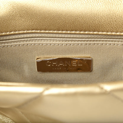 Chanel Metallic Goatskin Quilted Medium 19 Flap Gold 6 of 9