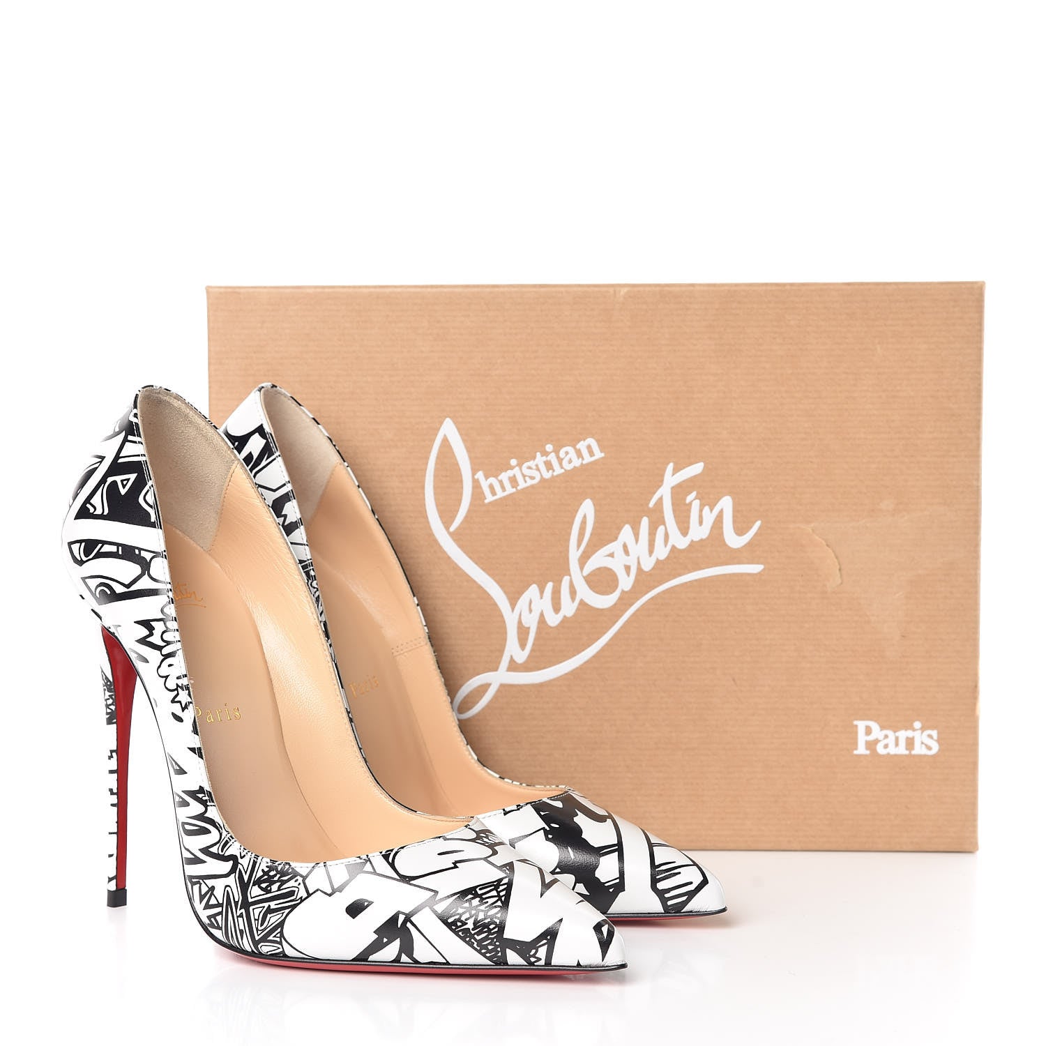 Christian Louboutin Calfskin WallGraf So Kate 120 Pumps 38 Black White 8 of 8