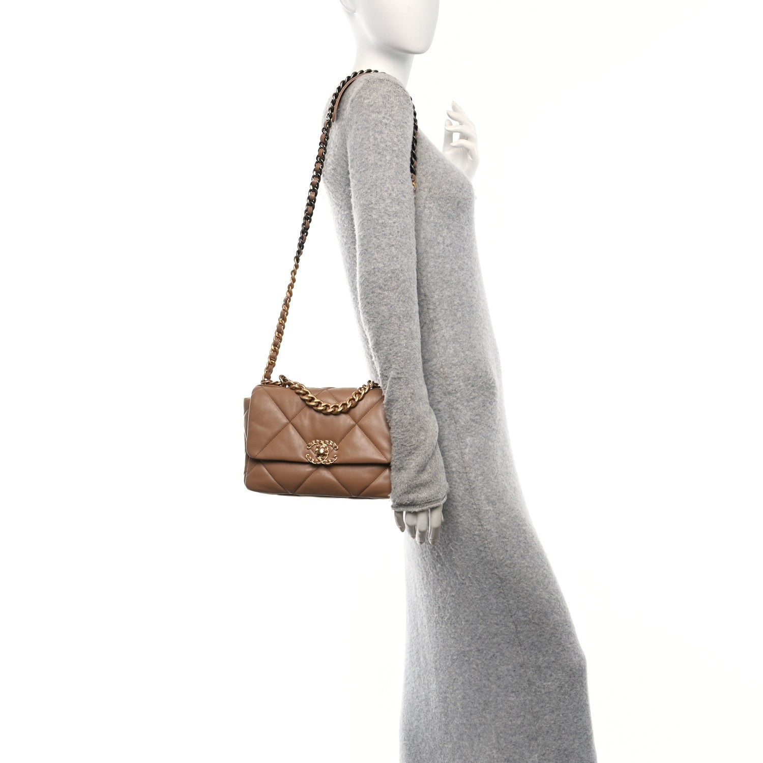 Chanel Lambskin Quilted Medium Chanel 19 Flap Brown 2 of 11