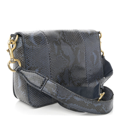 Gucci Snakeskin Small Jackie Shoulder Bag Blue 3 of 15
