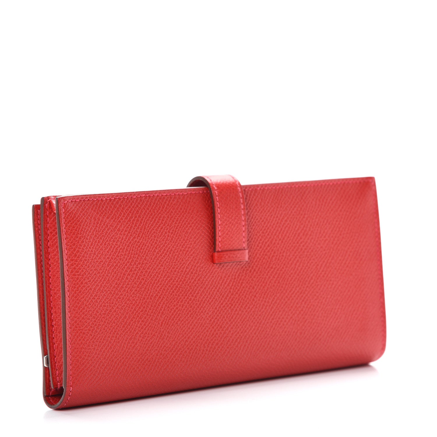 Hermes Epsom Bearn Gusset Wallet Rouge Casaque 2 of 8
