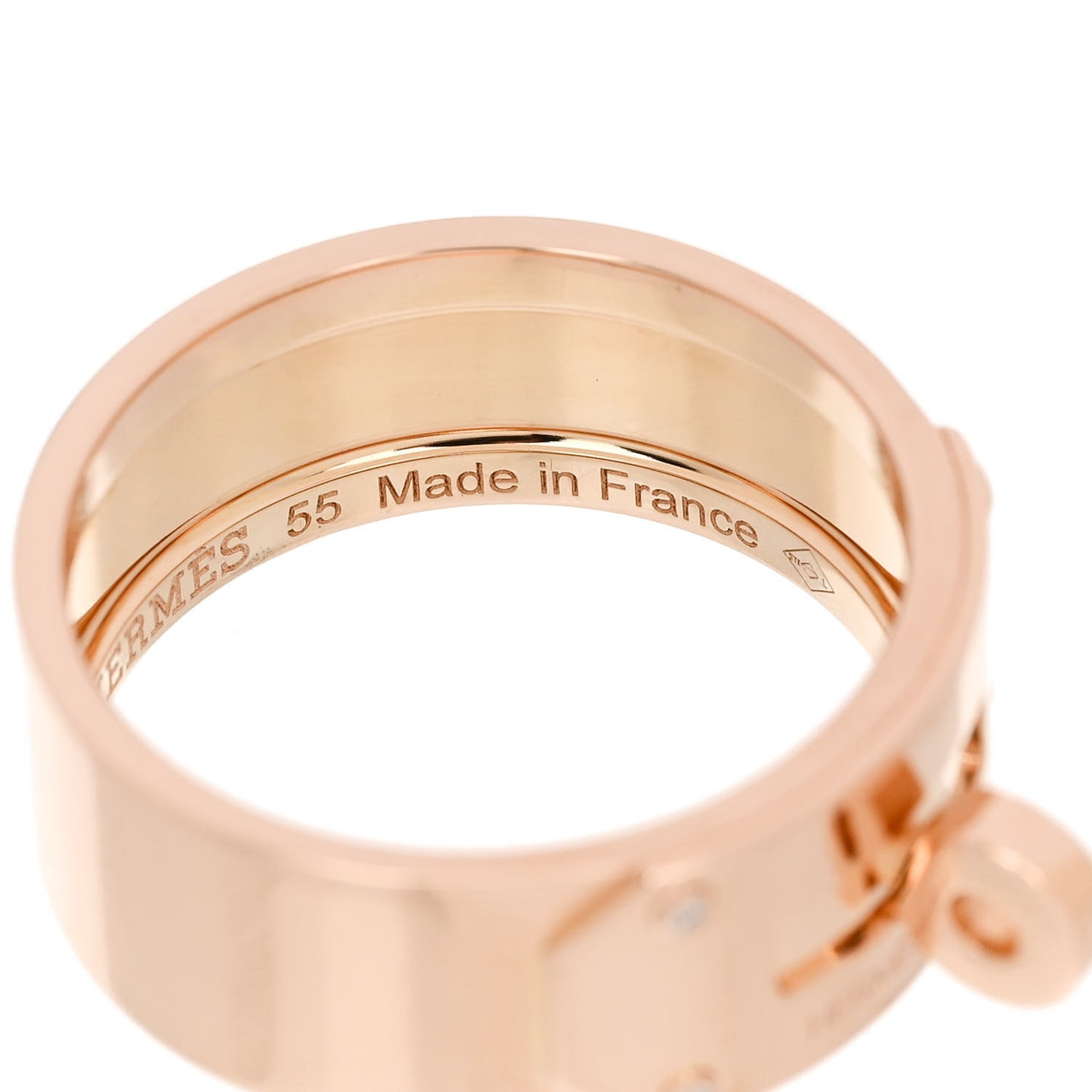 18K Rose Gold Diamond GM Kelly Ring 55 7.25