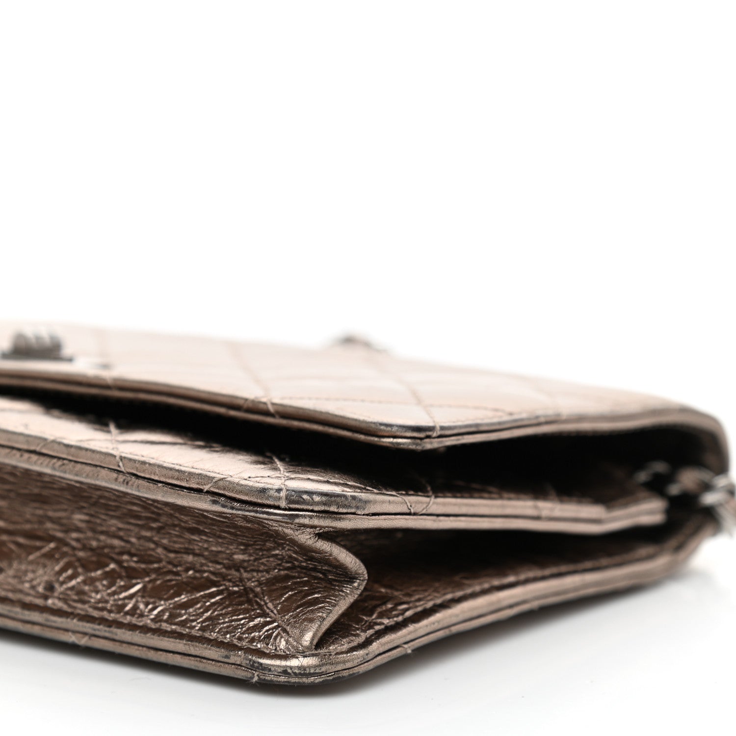 Chanel Metallic Aged Calfskin Quilted Reissue Wallet On Chain WOC Bronze 11 of 11