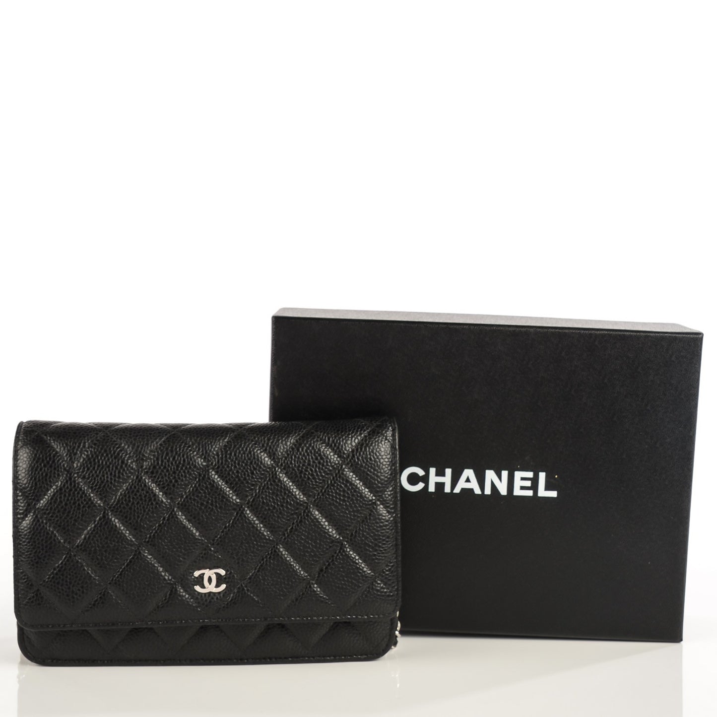 Caviar Quilted Wallet On Chain WOC Black