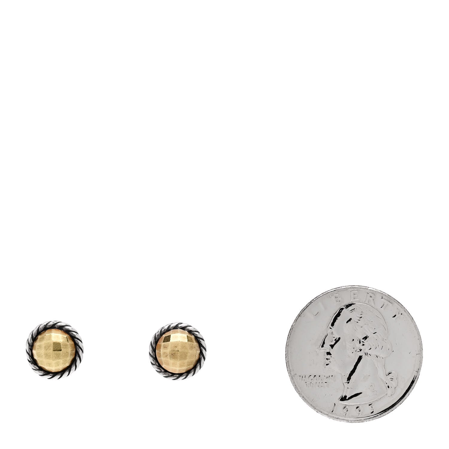 David Yurman Sterling Silver 18K Yellow Gold Petite Chatelaine Earrings 2 of 4