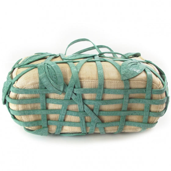 Nancy Gonzalez Canvas Crocodile Leaf Tote Green 4 of 9