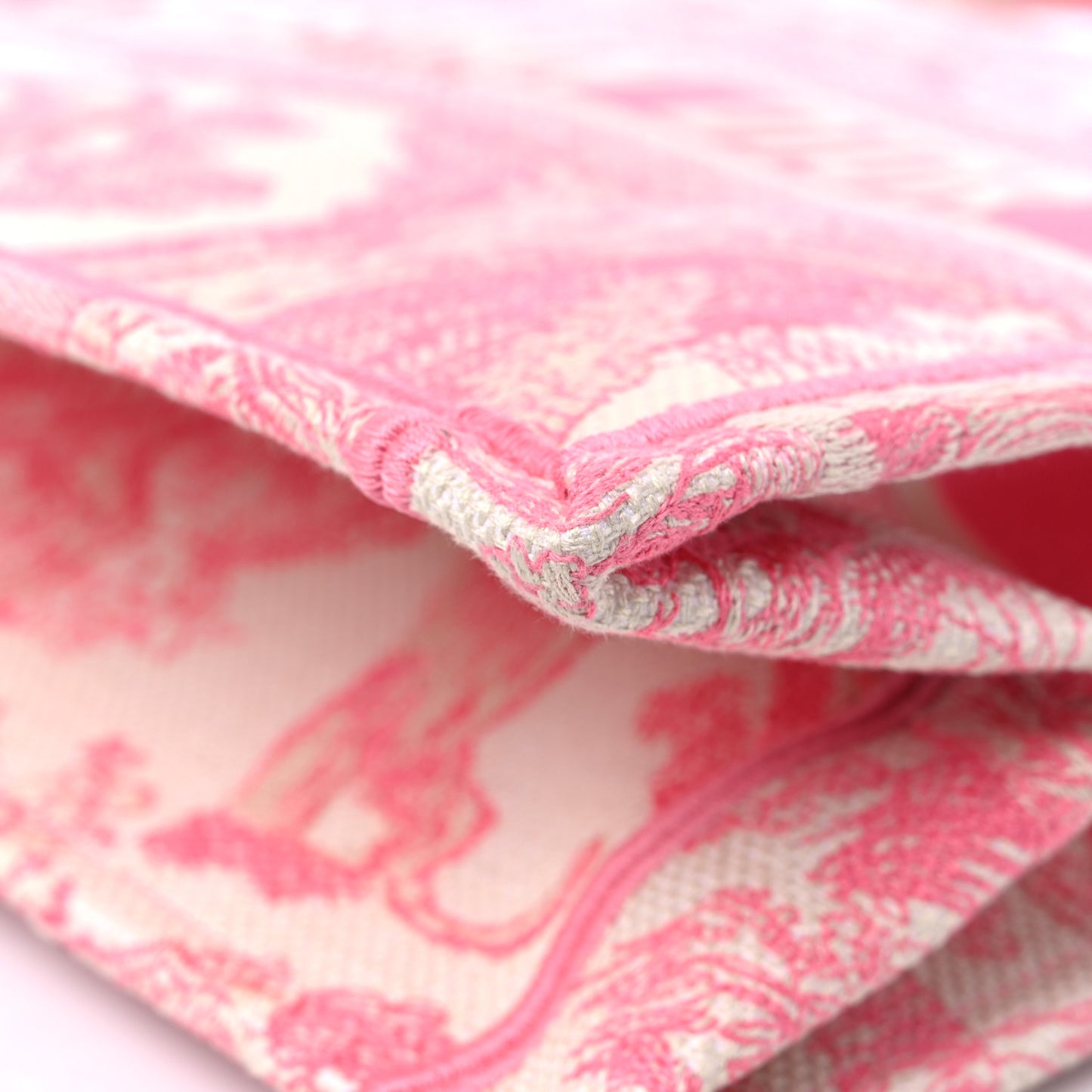 Canvas Embroidered Medium Dioriviera Toile De Jouy Book Tote Peony Pink