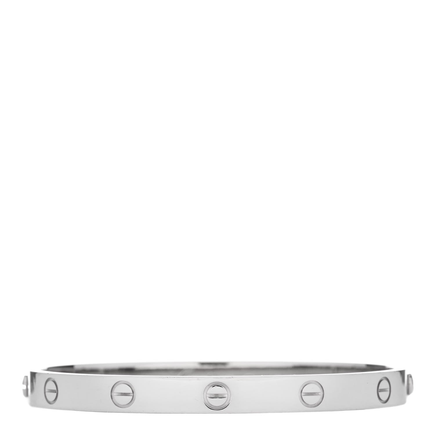 Cartier 18K White Gold LOVE Bracelet 18 1 of 5