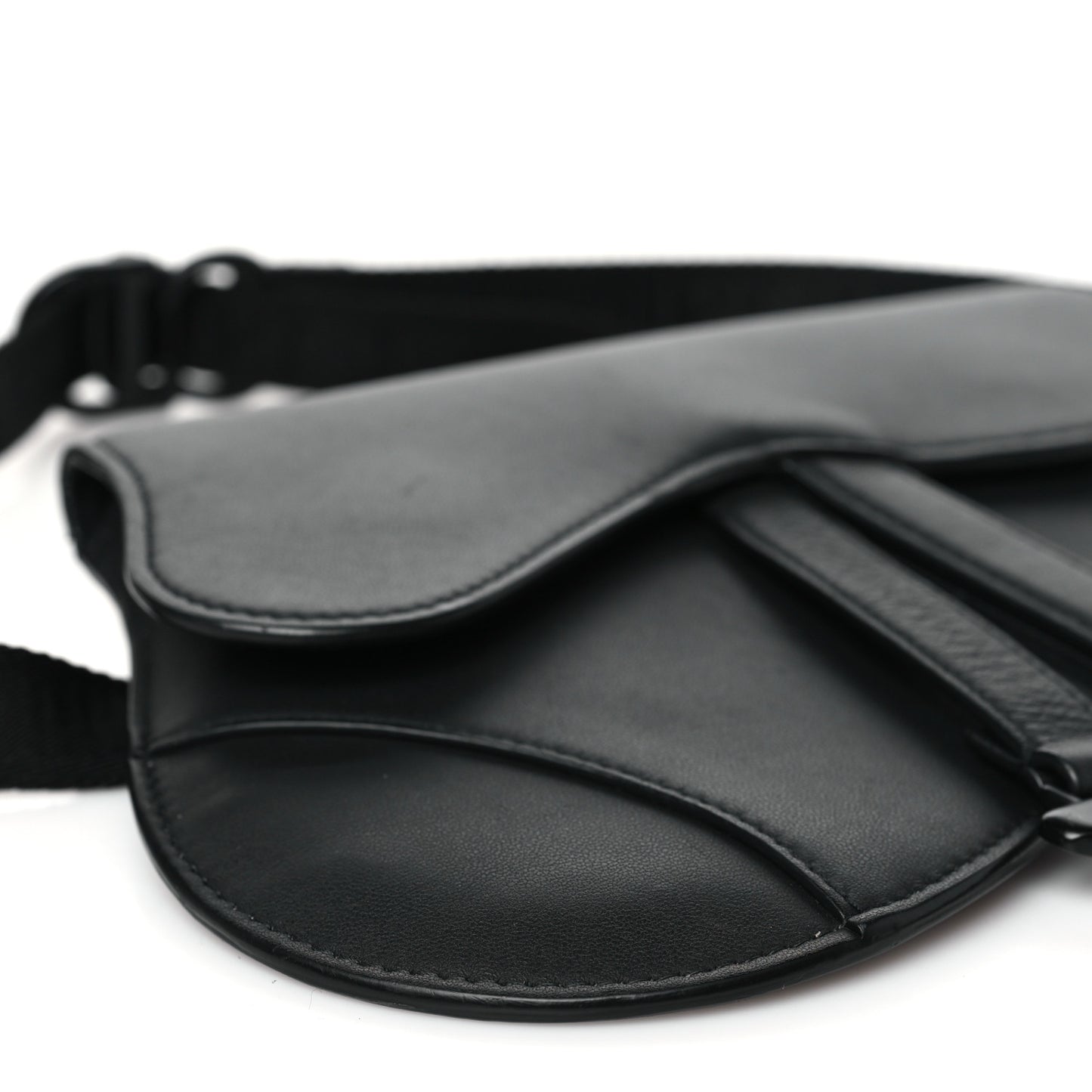 Ultra Matte Calfskin Saddle Belt Bag Black