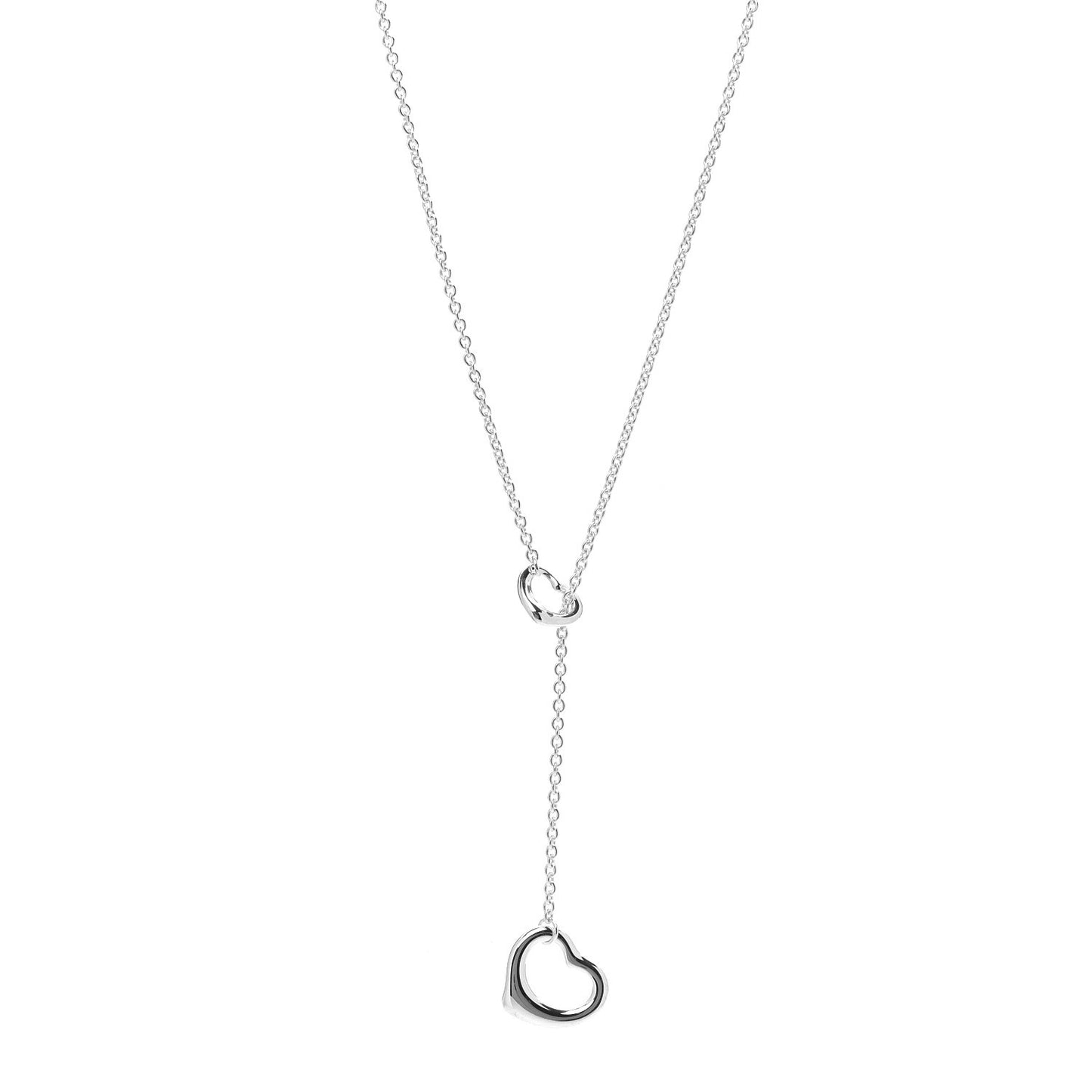Sterling Silver Elsa Peretti Open Heart Lariat Necklace