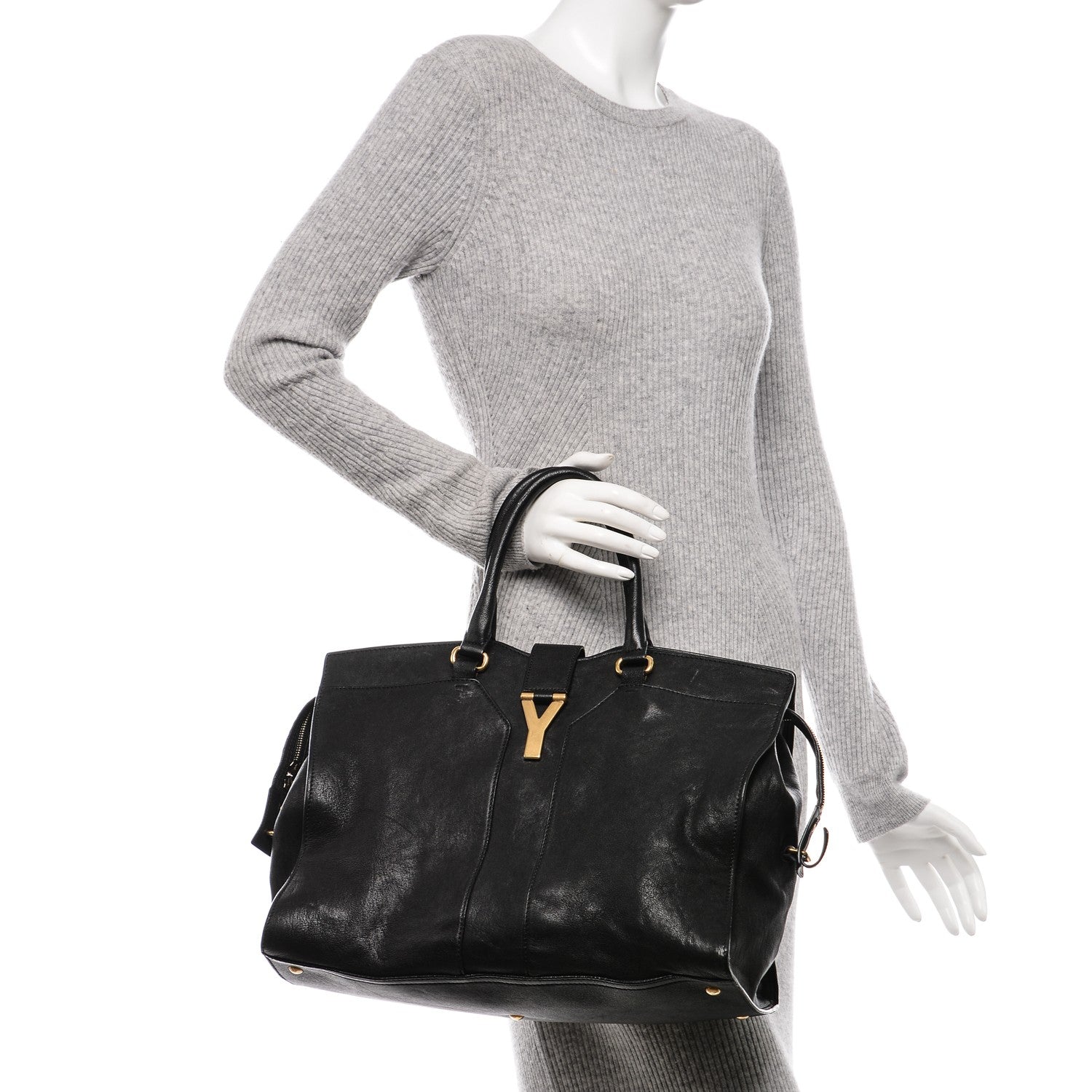 Saint Laurent Sheepskin Large Cabas ChYc Black 2 of 9
