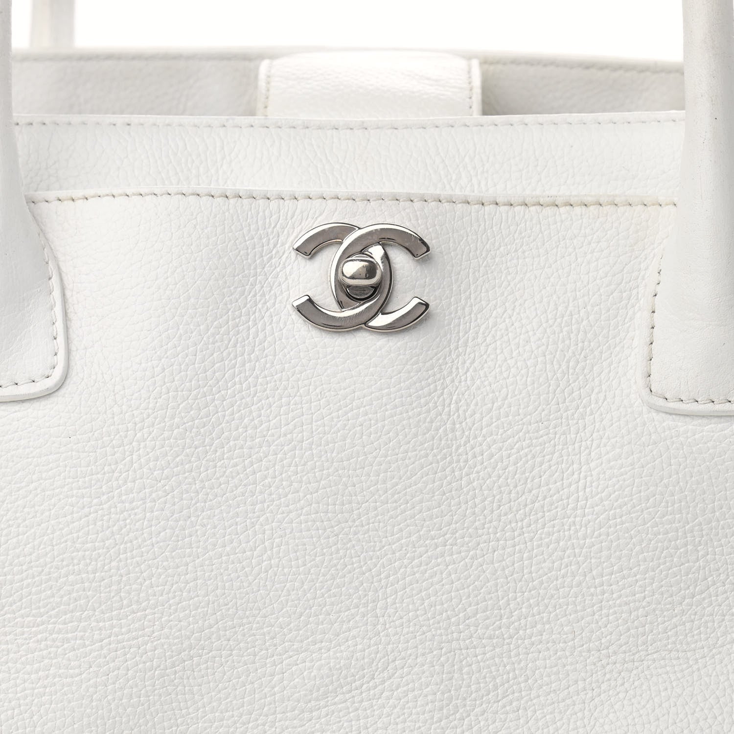 Chanel Calfskin Cerf Executive Shopper Tote White 8 of 19