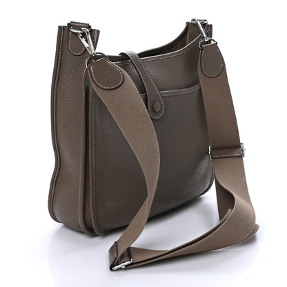 Hermes Taurillon Clemence Evelyne III PM Etoupe 3 of 10