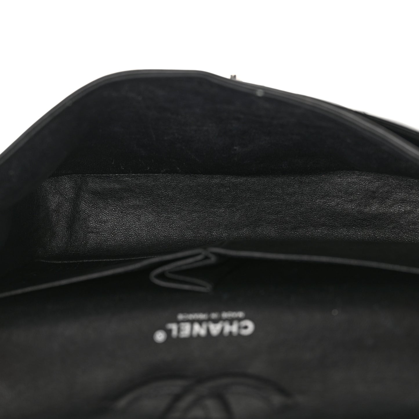 Patent Quilted Medium Double Flap Black