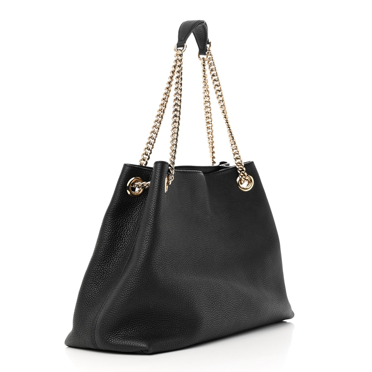 Gucci Pebbled Calfskin Medium Soho Chain Shoulder Bag Black 3 of 10
