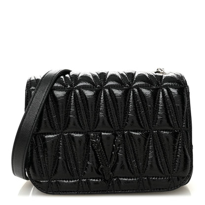 Versace Patent Nappa Quilted Virtus Shoulder Bag Black 1 of 11
