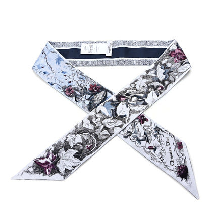 Christian Dior Silk Butterflies Around the World Mitzah Scarf Blue 1 of 3