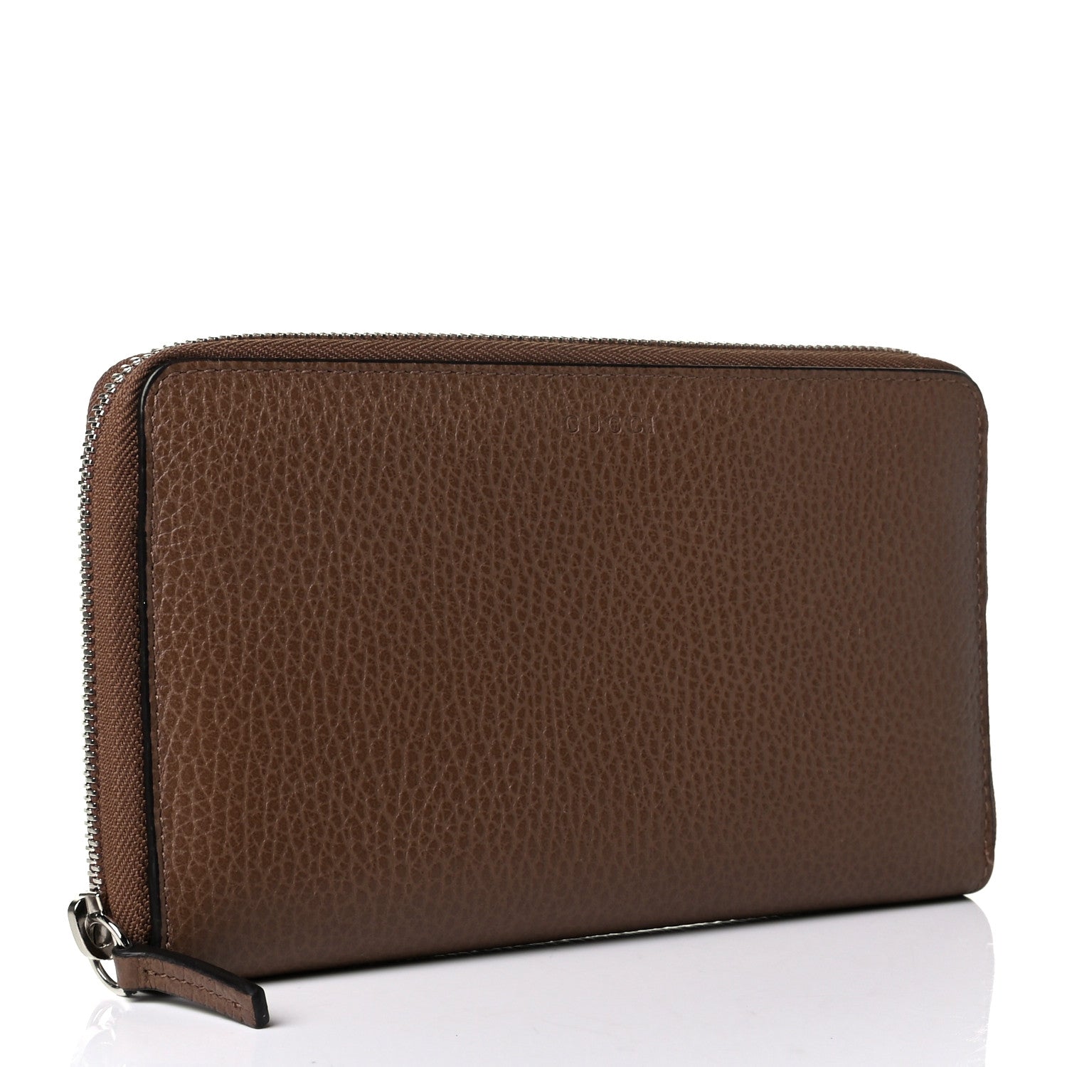 Gucci Pebbled Calfskin Large Zip Around Organizer Wallet Brown 2 of 6