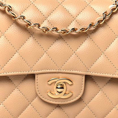 Chanel Caviar Quilted Medium Double Flap Beige Clair 8 of 11