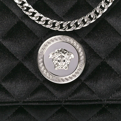 Versace Velvet Quilted Icon Crossbody Bag Black 9 of 12