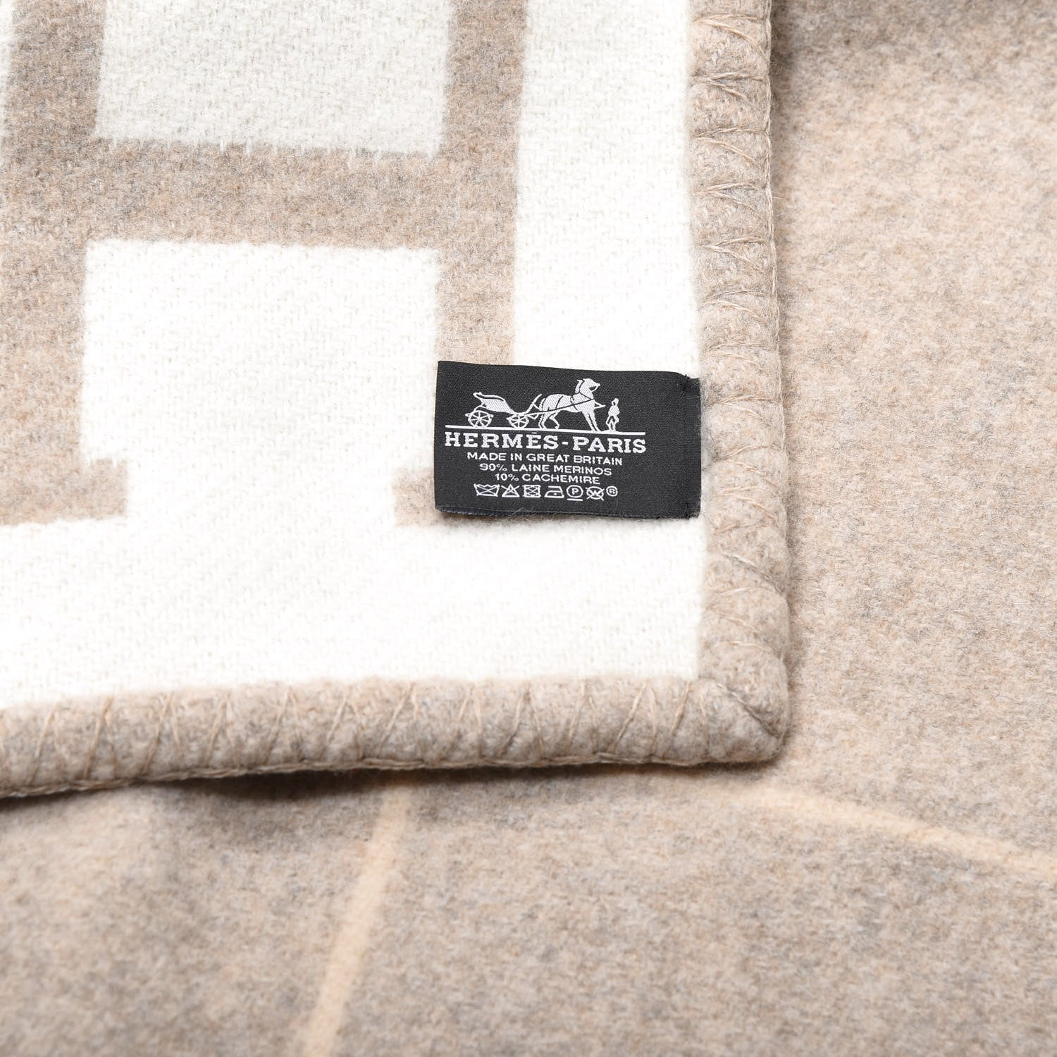 Hermes Wool Cashmere Avalon III Blanket Coco Camomille 4 of 4