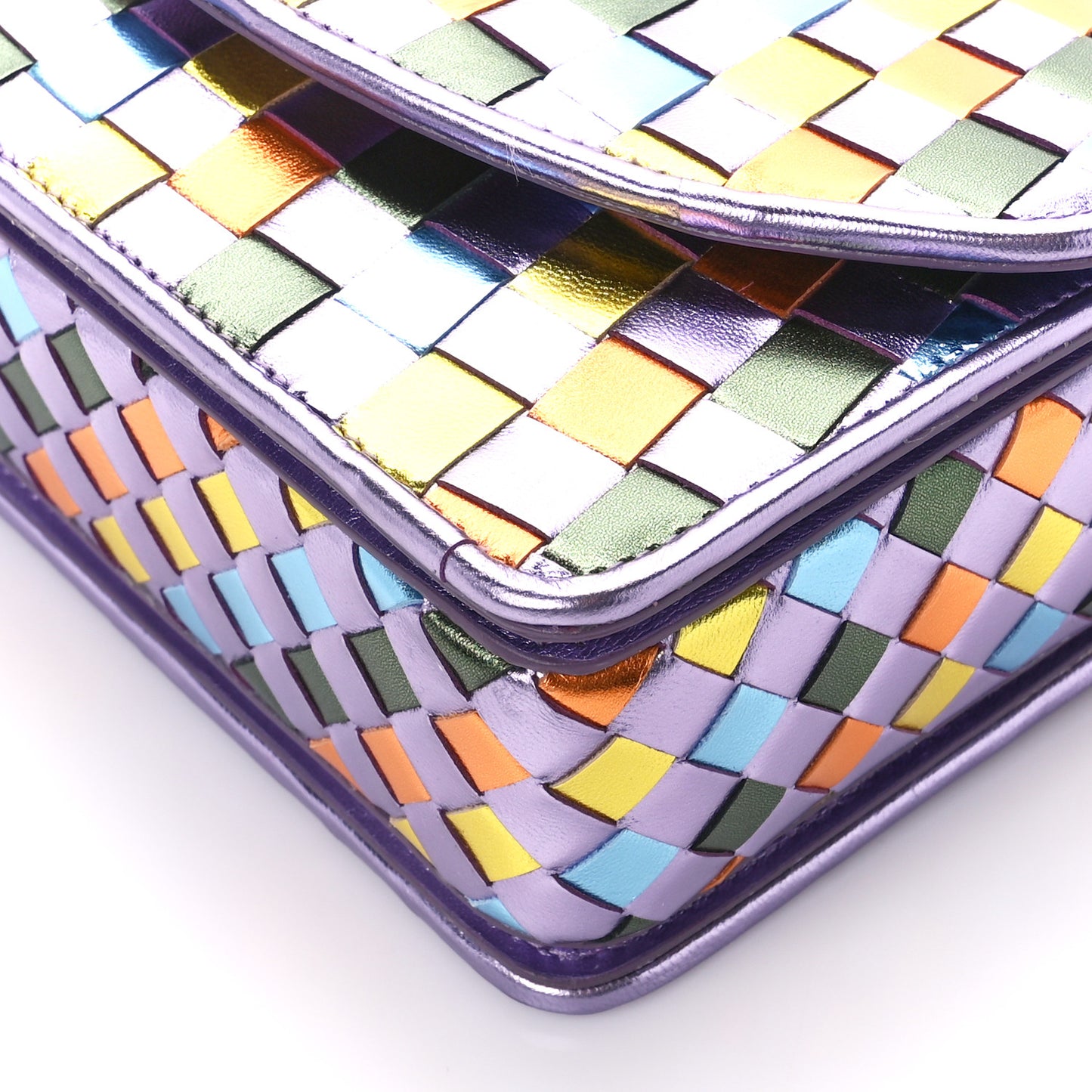 Calfskin Iridescent Damier Loubi54 Crossbody Clutch Multicolor