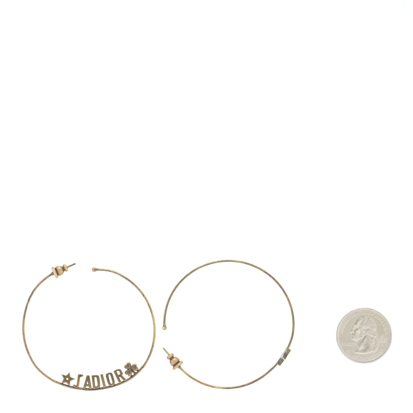Metal J'Adior Hoop Earrings Aged Gold