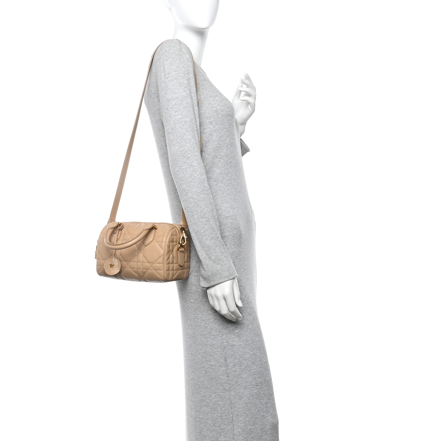 Christian Dior Calfskin Macrocannage Groove 20 Bag Biscuit 2 of 10
