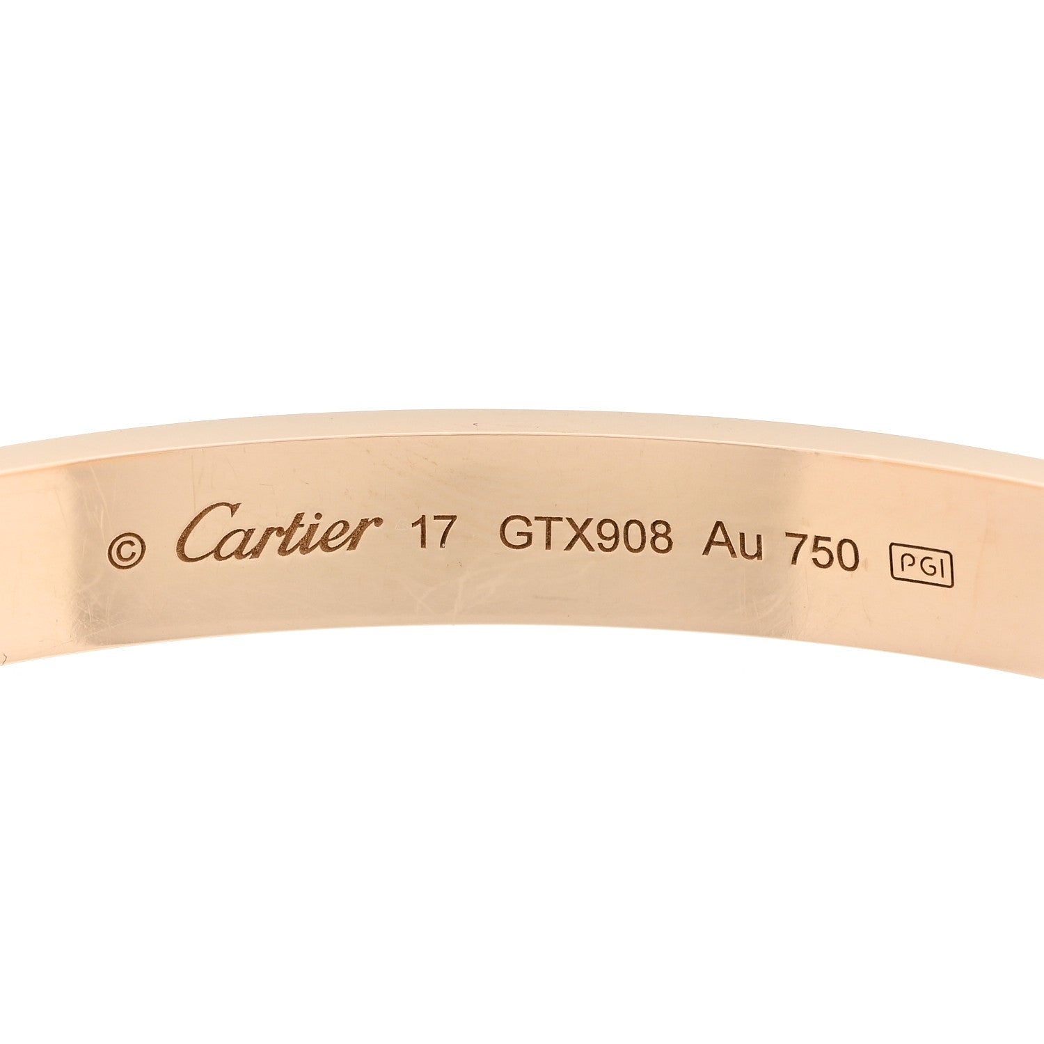 Cartier 18K Yellow Gold LOVE Cuff Bracelet 17 3 of 4