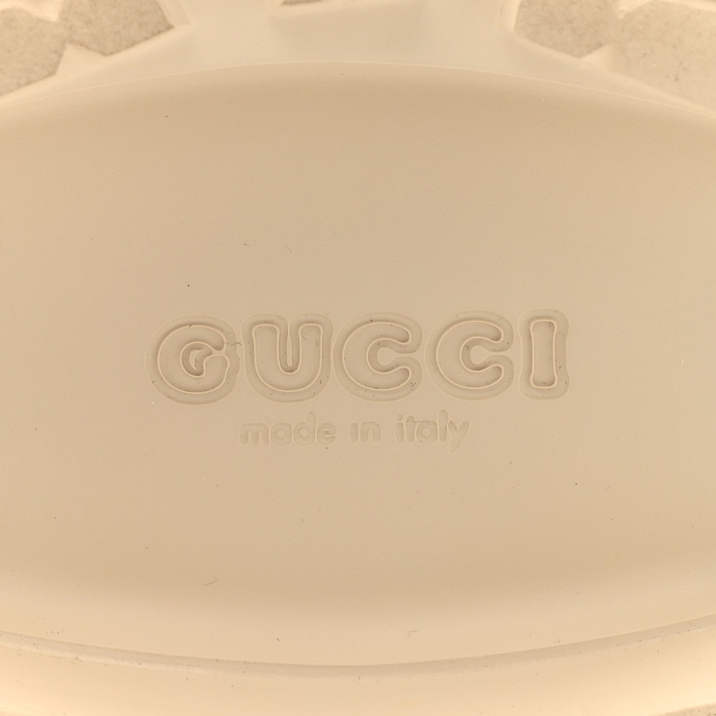 Rubber Monogram GG Go Through Platform Slide Clogs 38 Mystic White
