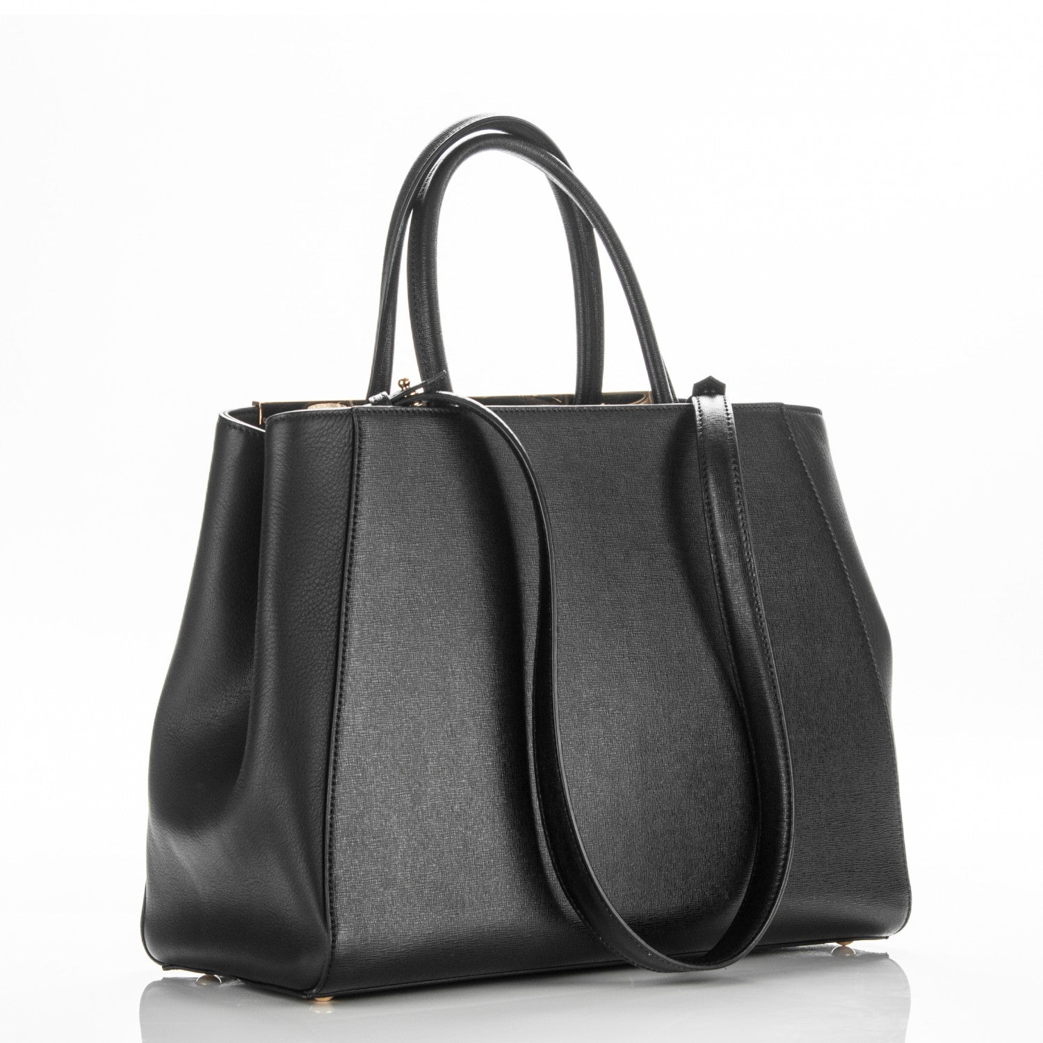 Fendi Vitello Elite Medium 2Jours Tote Black 3 of 7