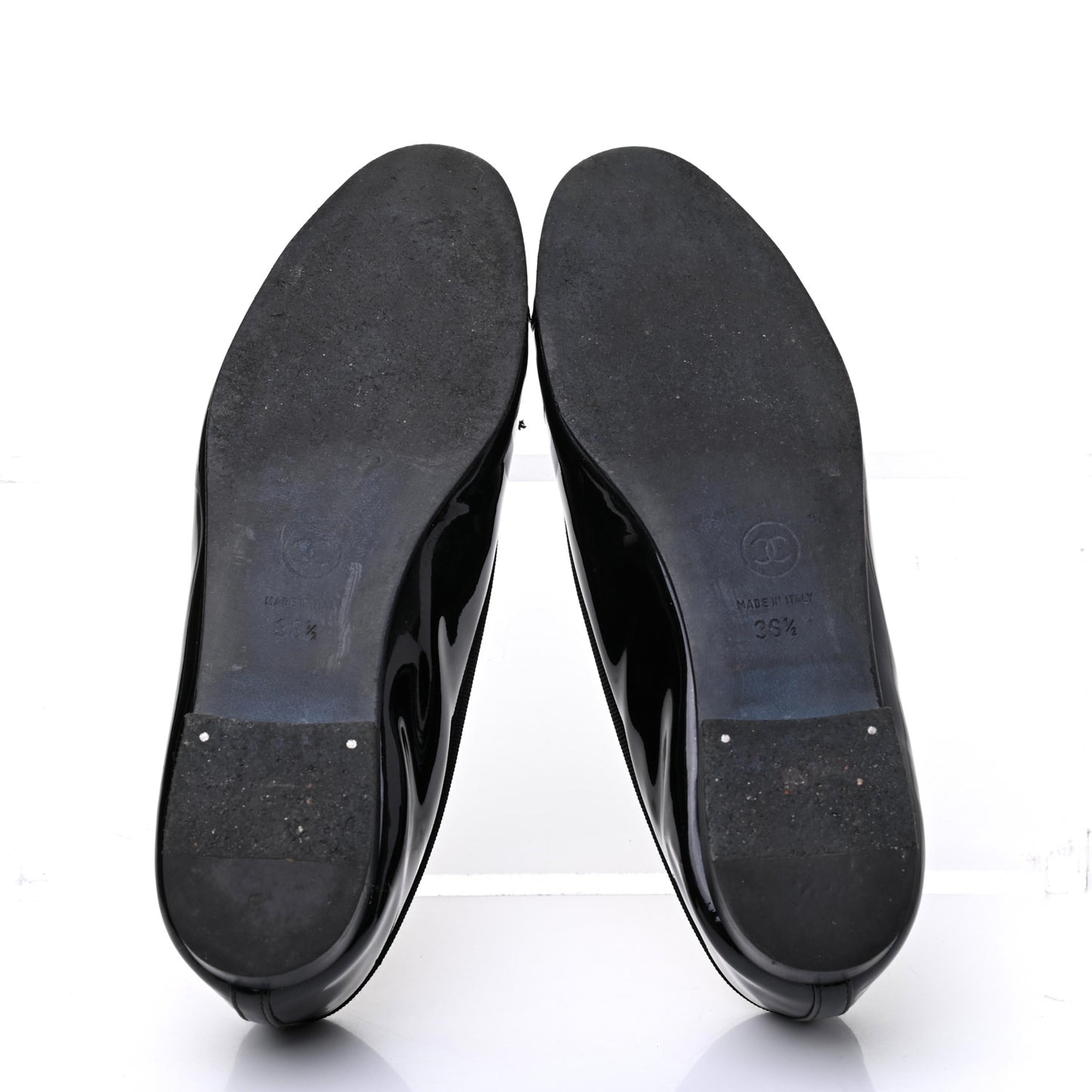 Patent CC Cap Toe Ballerina Flats 36.5 Black