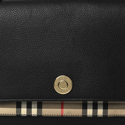 Burberry Grainy Calfskin Vintage Check Note Crossbody Bag Black 8 of 11