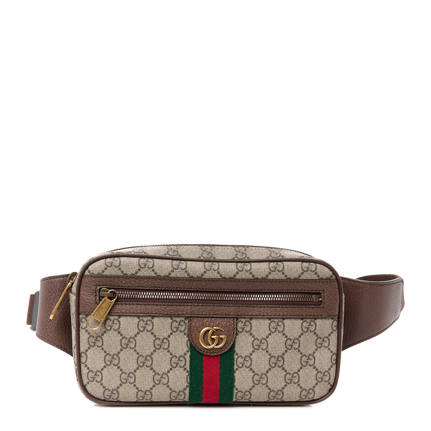 Gucci Soft GG Supreme Monogram Medium Ophidia Belt Bag Dark Brown 1 of 13
