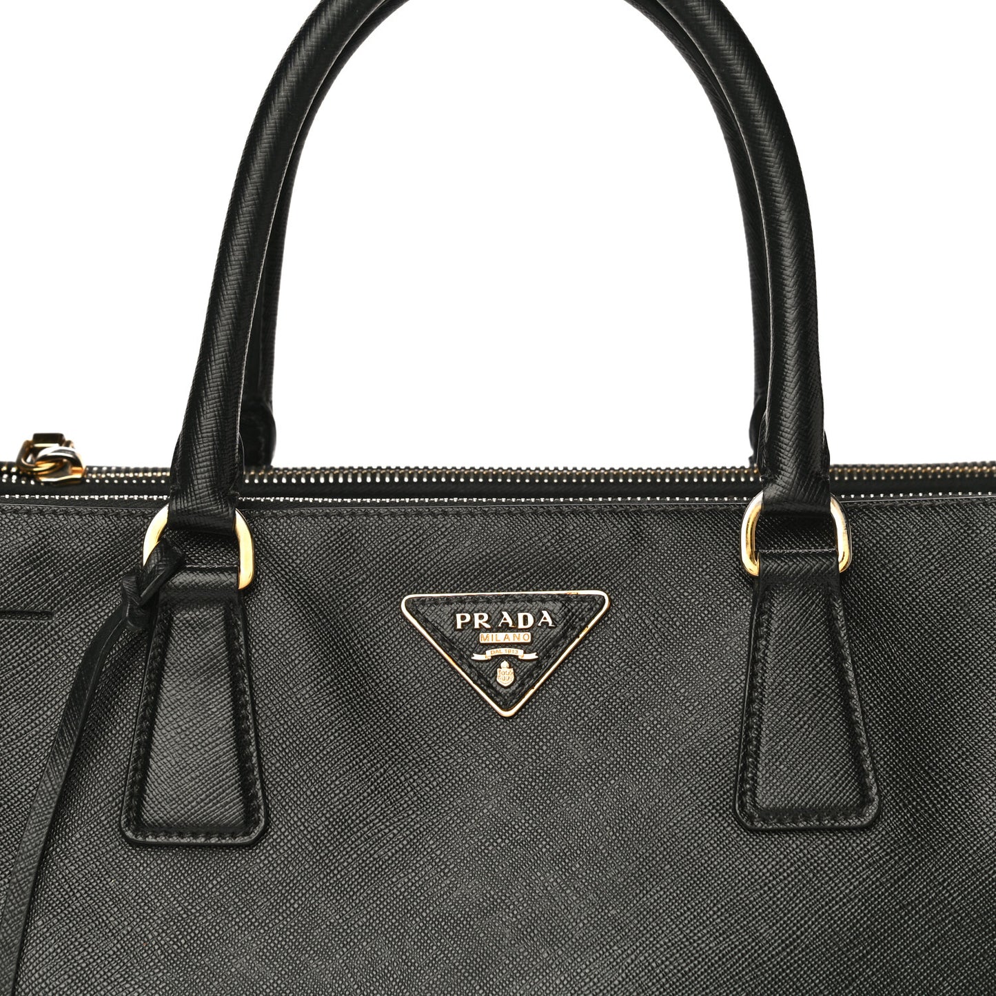 Saffiano Large Galleria Double Zip Tote Black