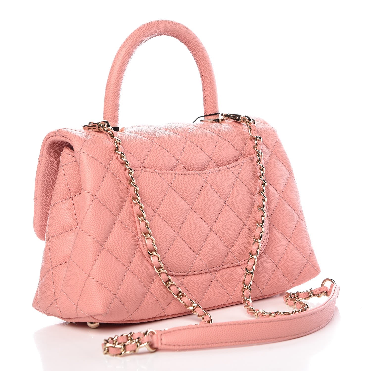 Chanel Caviar Quilted Mini Coco Handle Flap Pink 3 of 8