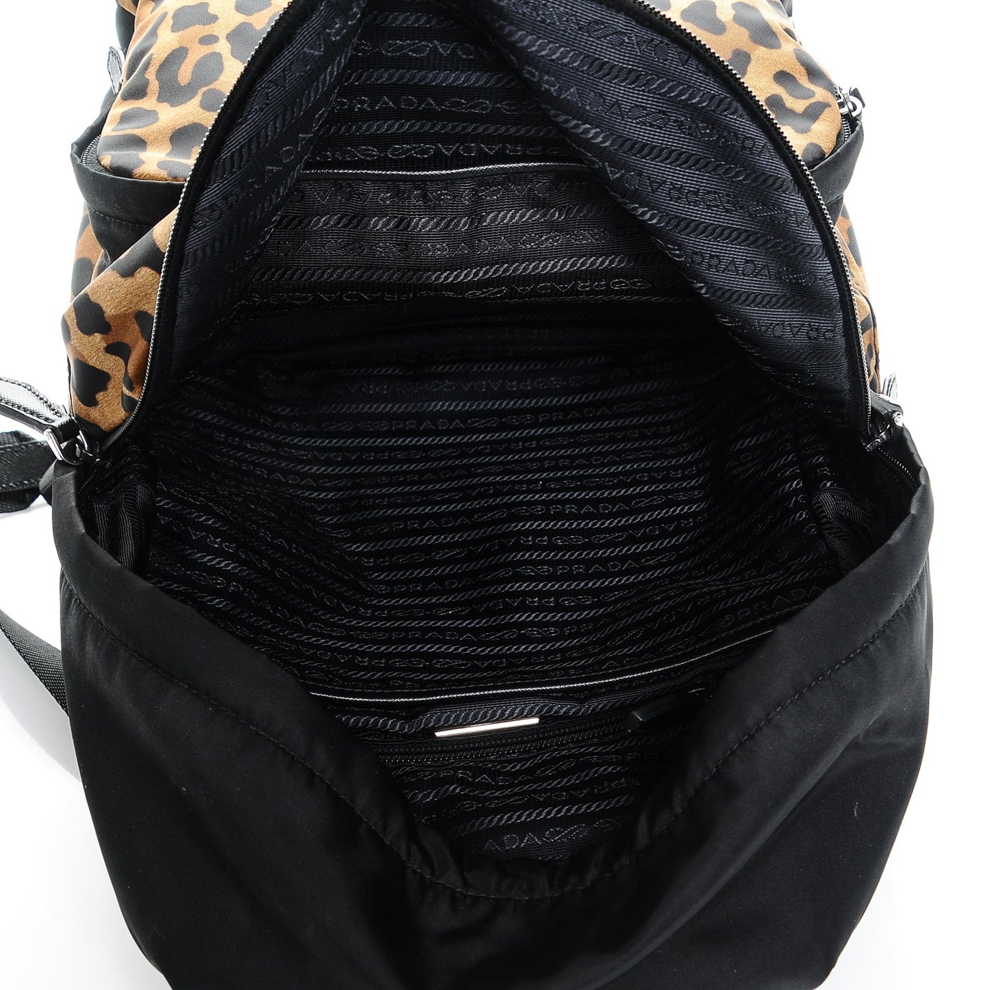 Nylon Leopard Print Tote Backpack Miele Black