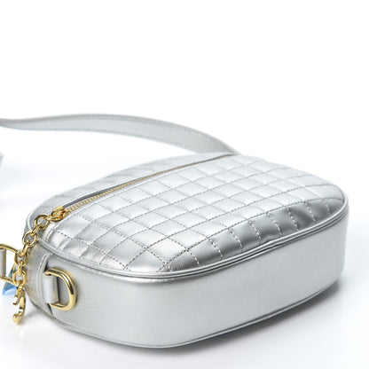 Celine Laminated Calfskin Quilted Small C Charm Bag Silver 3 of 10