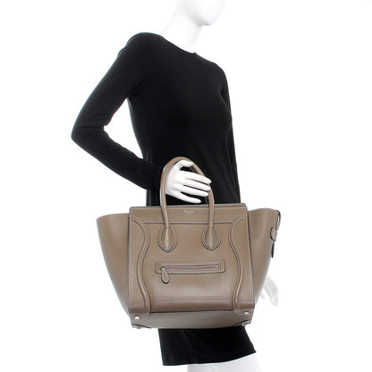 Celine Drummed Calfskin Mini Luggage Souris 2 of 8