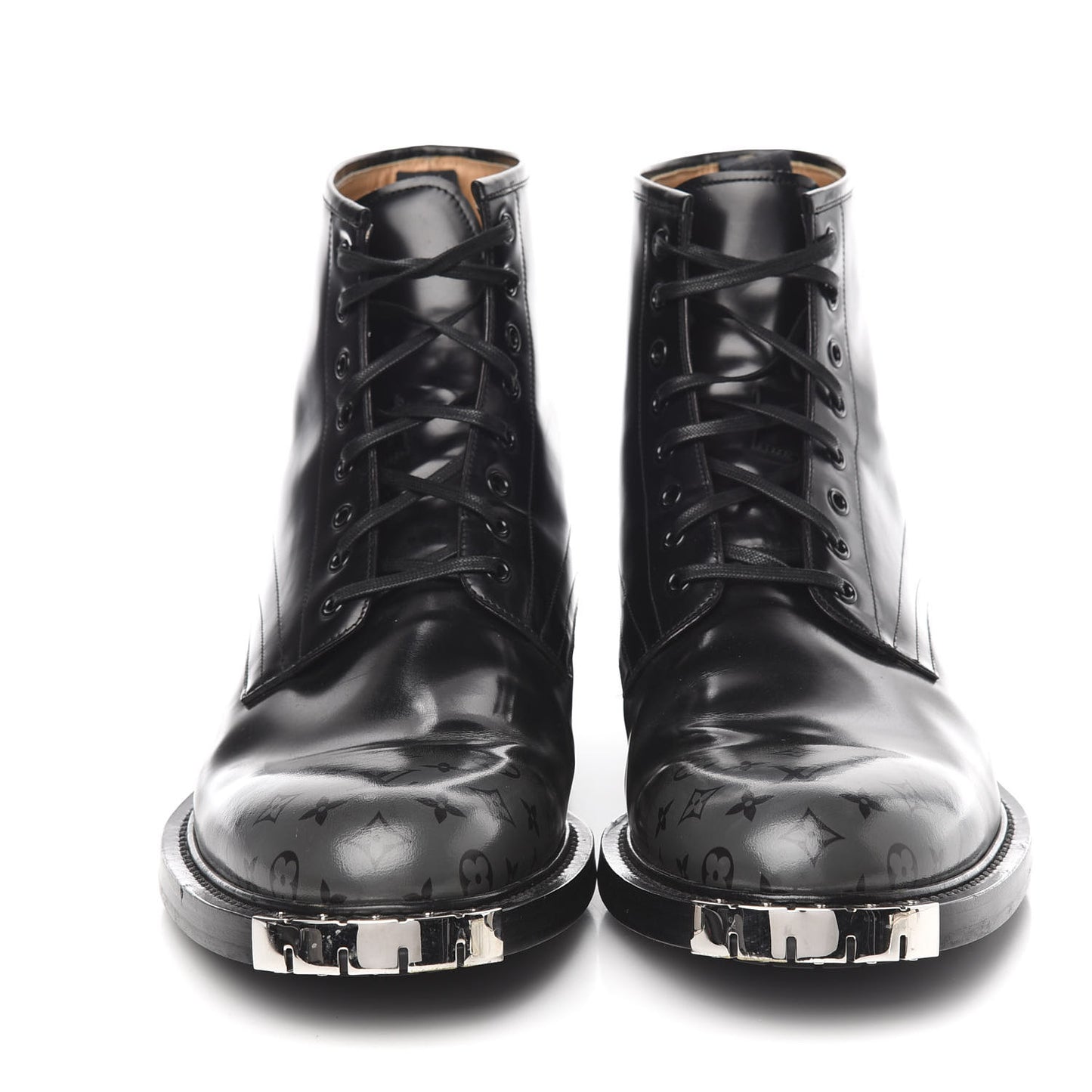 Calfskin Monogram Mens Ankle Boots 10.5 Black