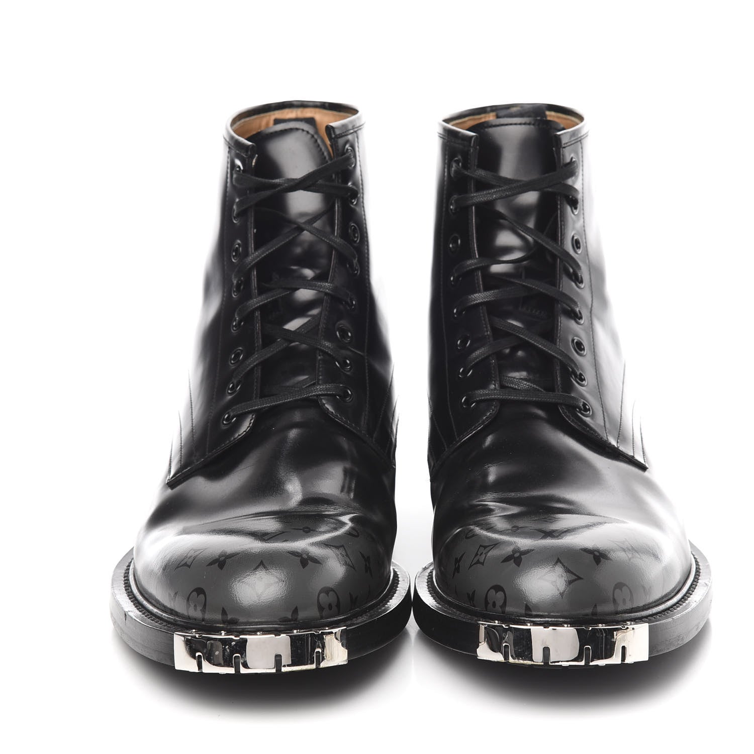 Louis Vuitton Calfskin Monogram Mens Ankle Boots 10.5 Black 2 of 11