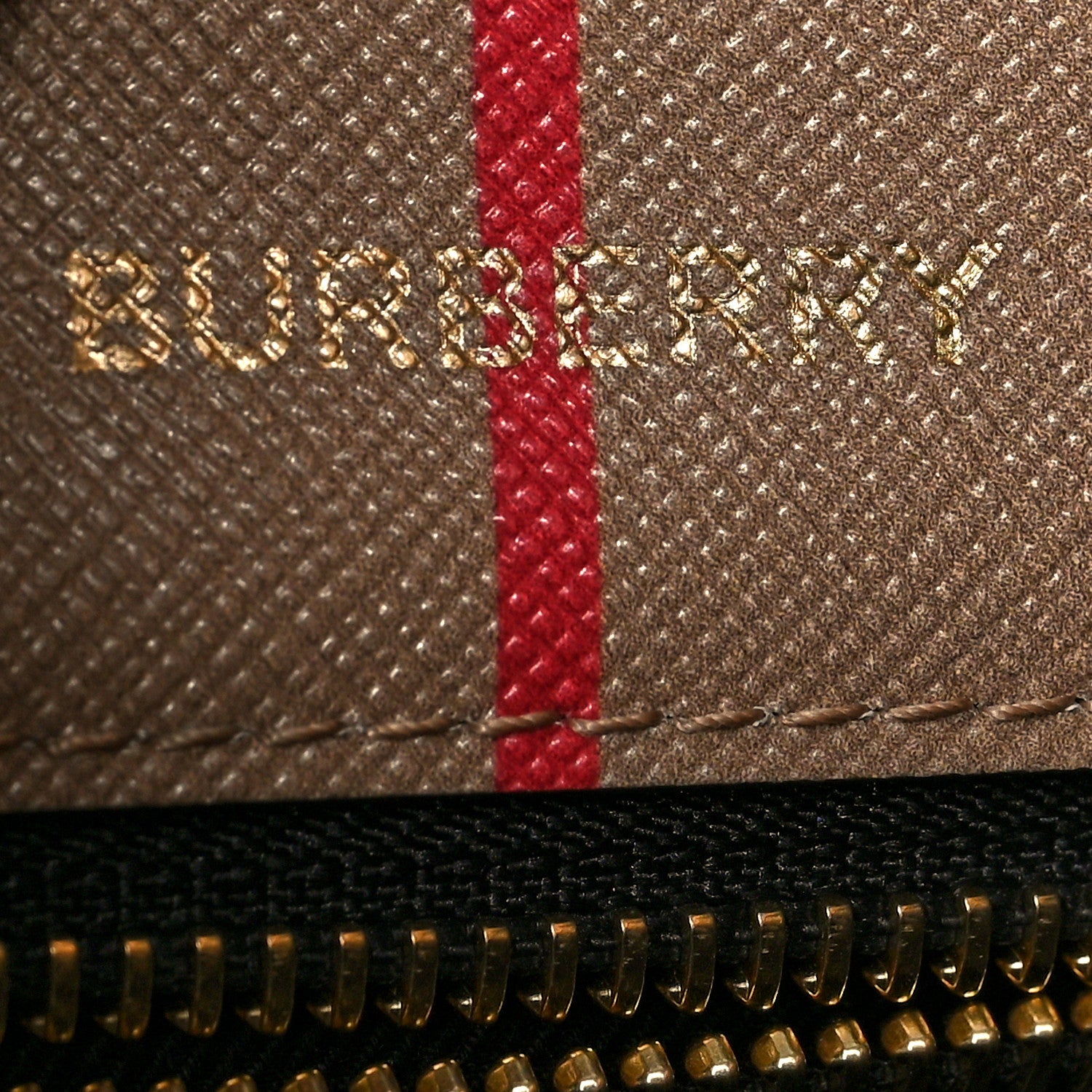 Burberry E-Canvas Stripe Medium Portrait Tote Bag Brown 6 of 9