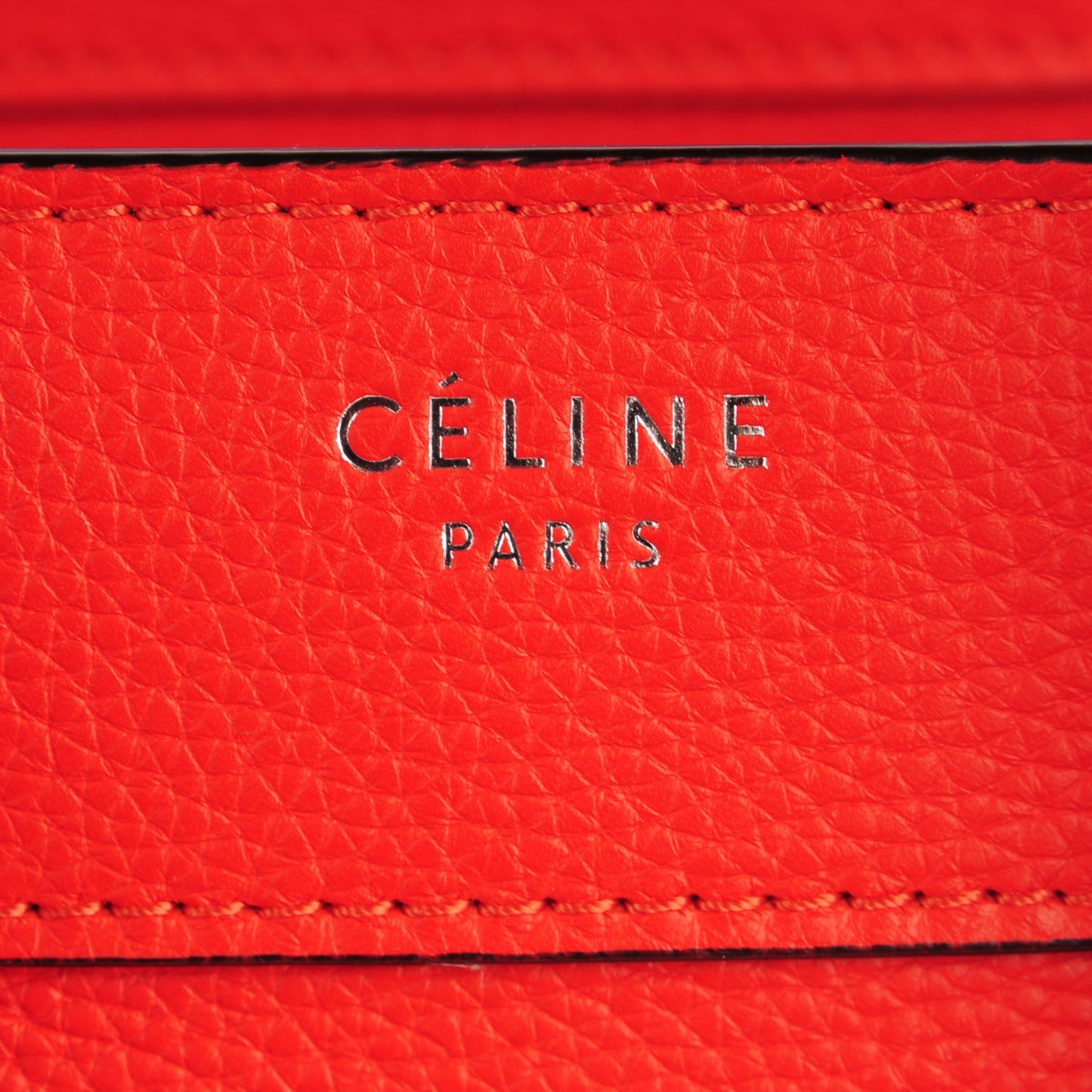 Drummed Calfskin Micro Luggage Vermillion