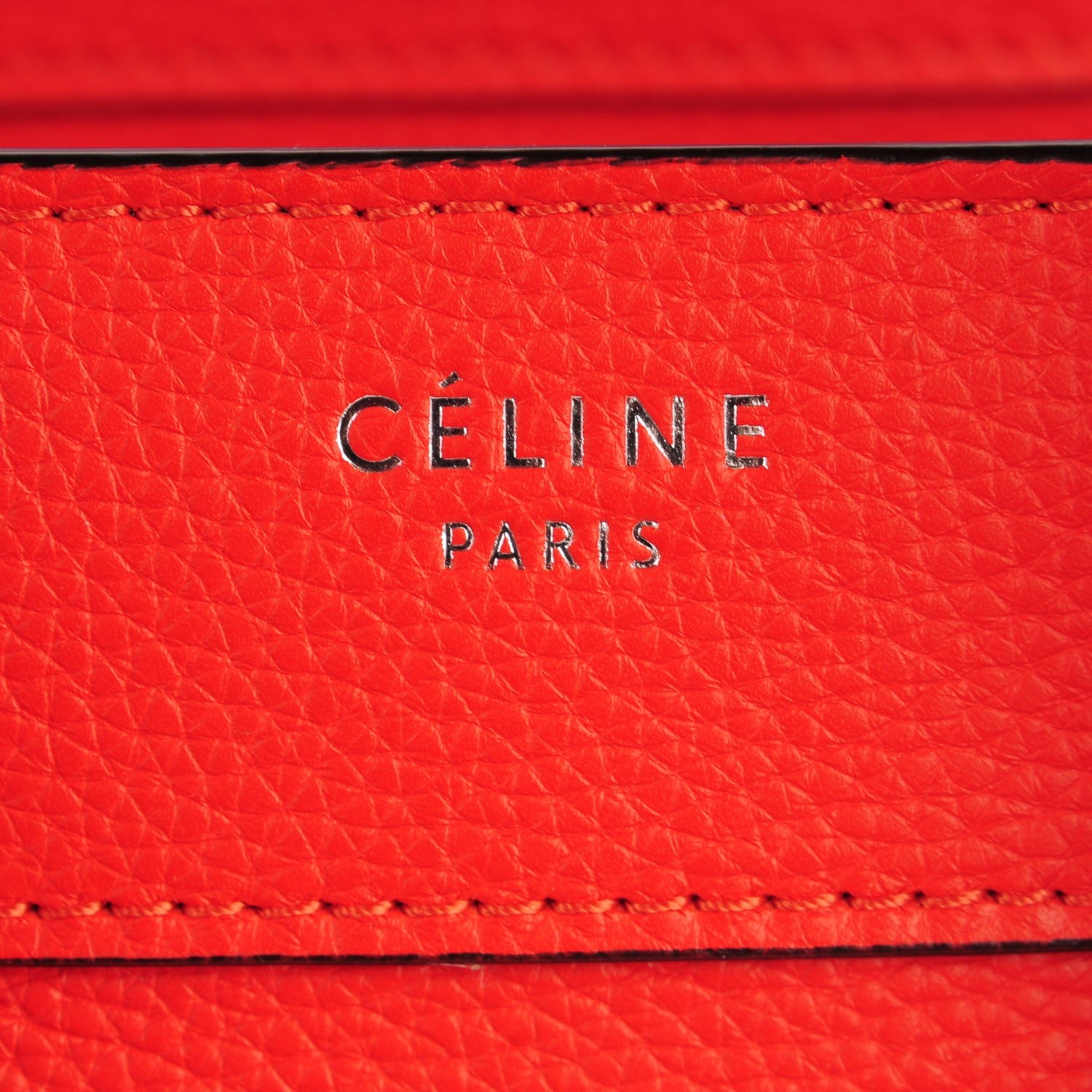 Celine Drummed Calfskin Micro Luggage Vermillion 6 of 8