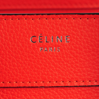 Celine Drummed Calfskin Micro Luggage Vermillion 6 of 8