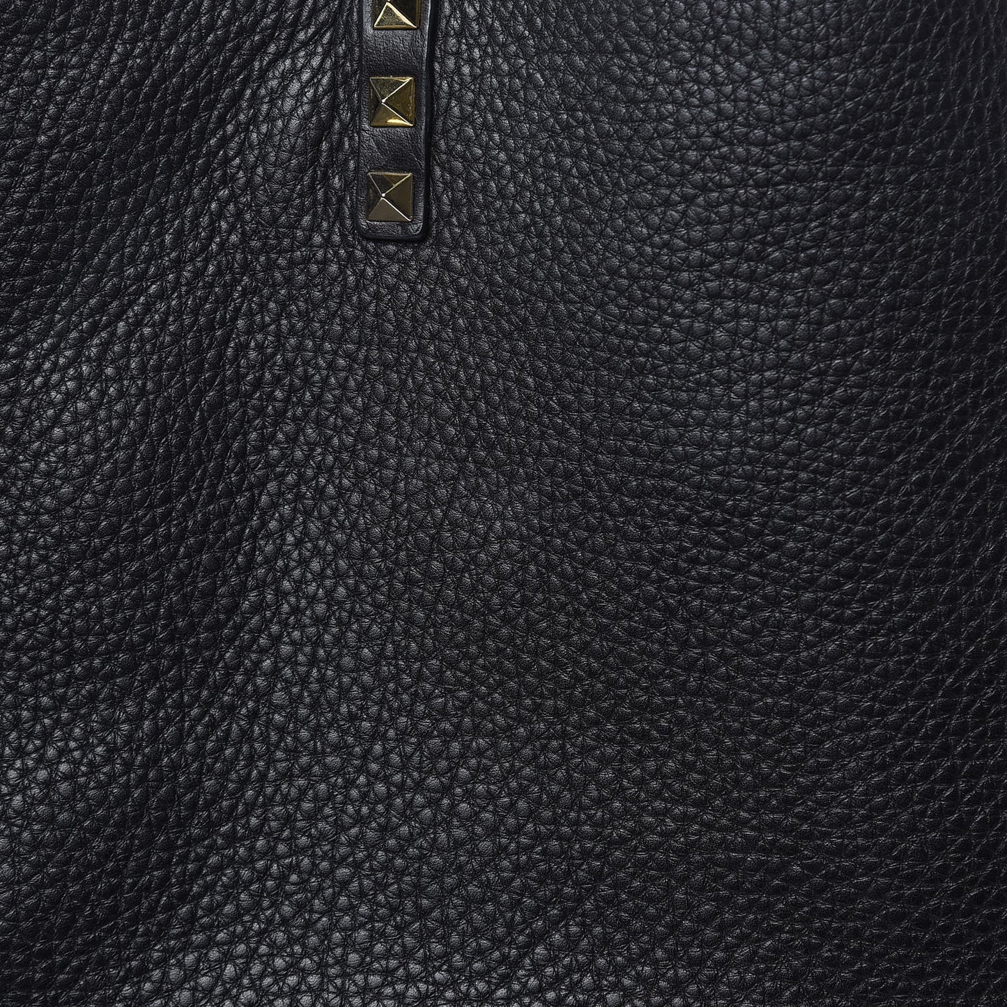 Grained Calfskin Medium Rockstud Reversible Tote Black Ivory