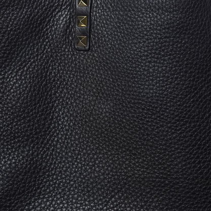 Valentino Garavani Grained Calfskin Medium Rockstud Reversible Tote Black Ivory 14 of 14